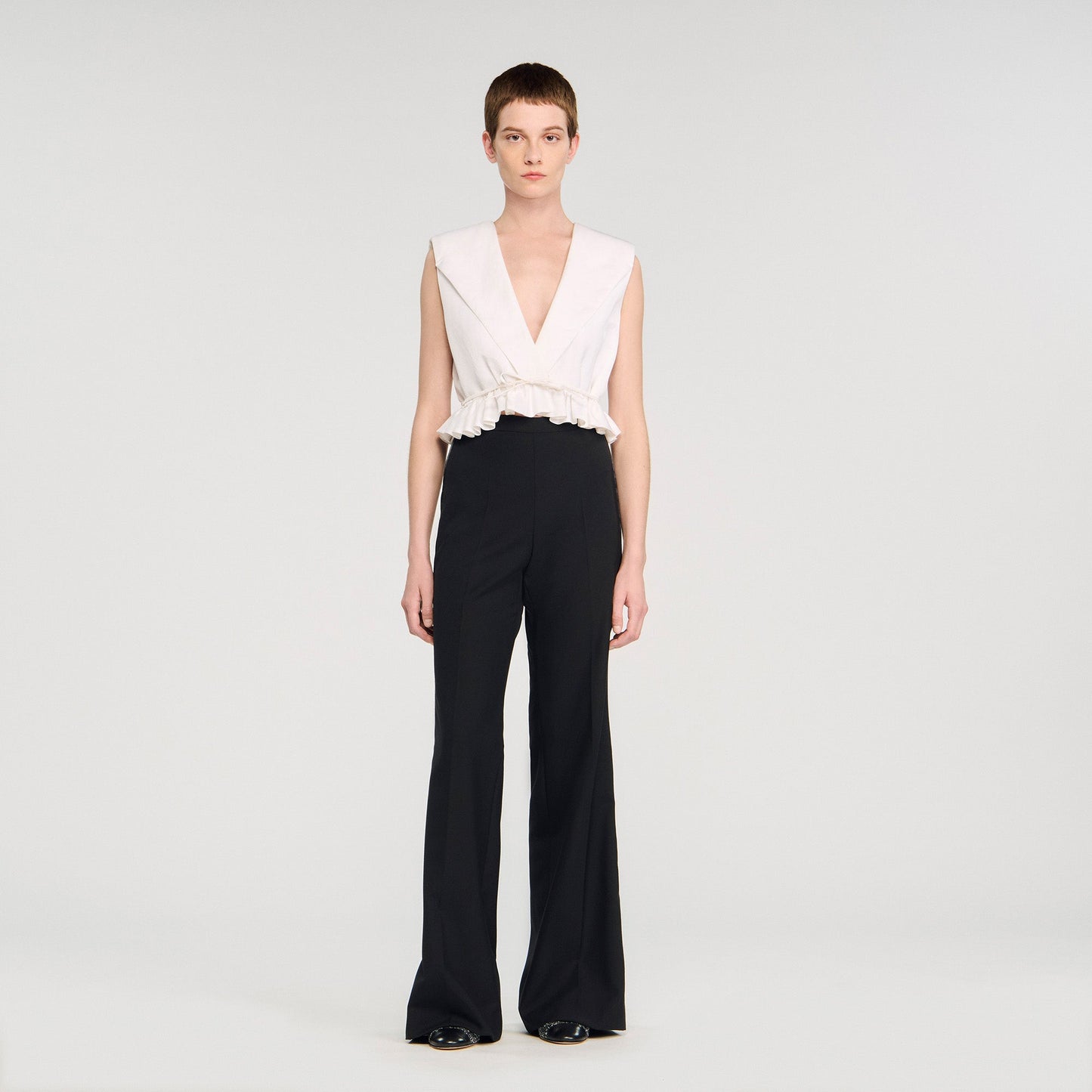 Manhattan Satin Stripe Suit Trousers Black