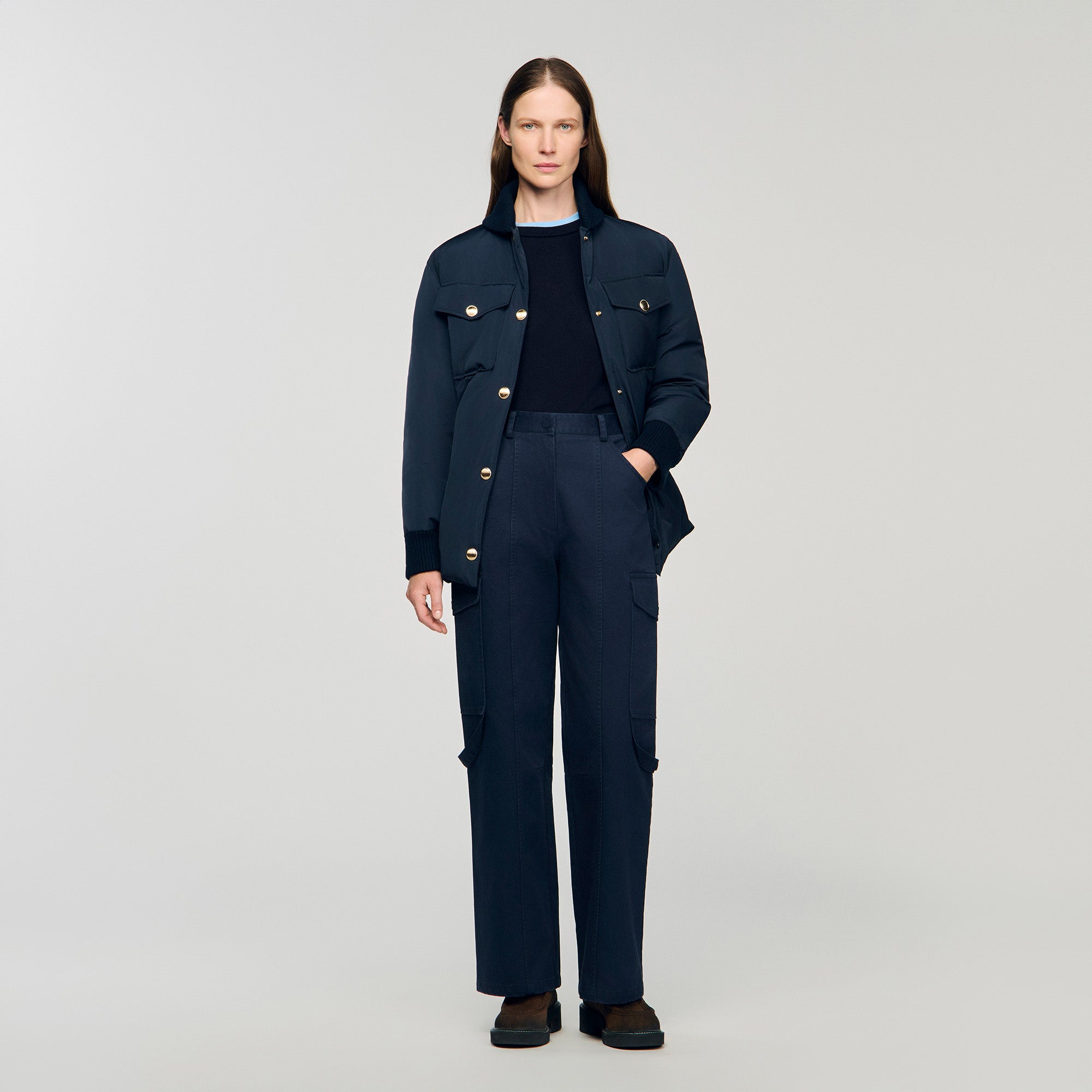 Haytham Cargo Trousers Navy Blue