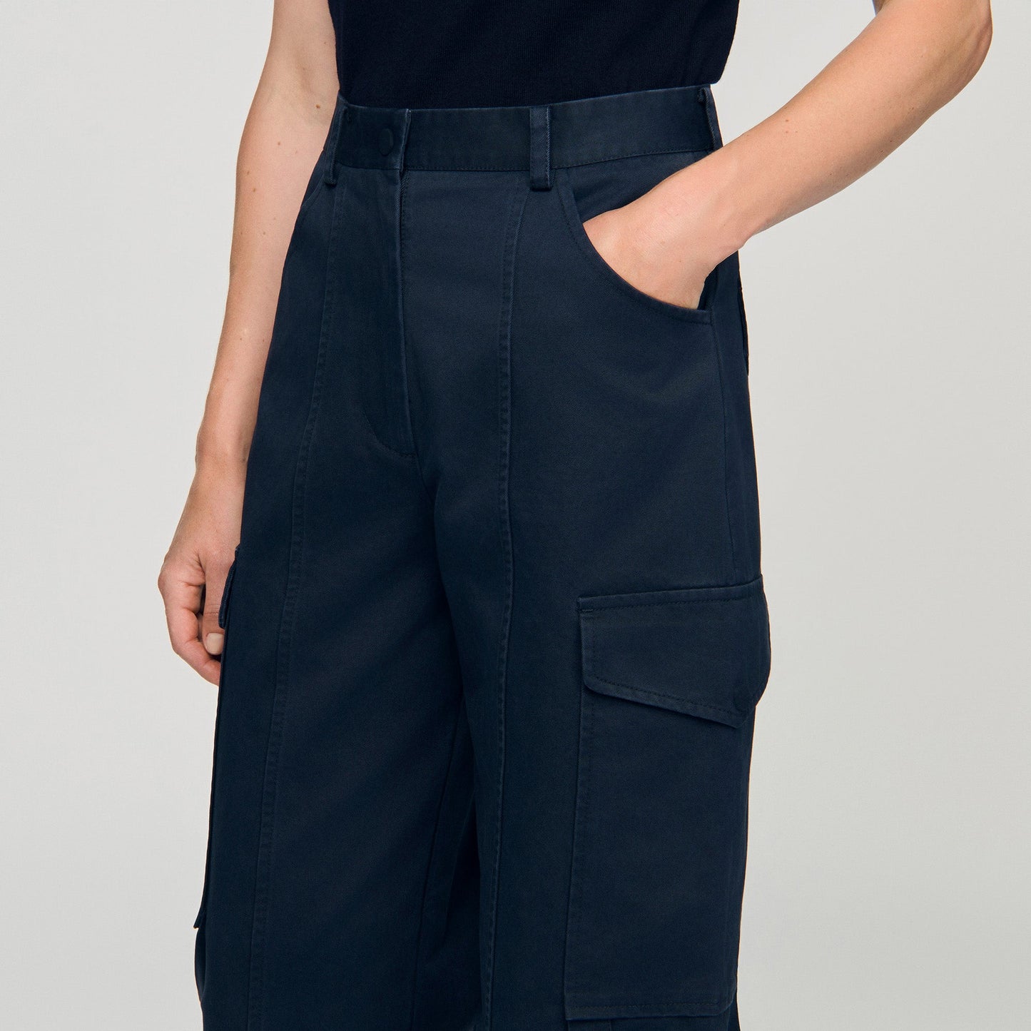 Haytham Cargo Trousers Navy Blue