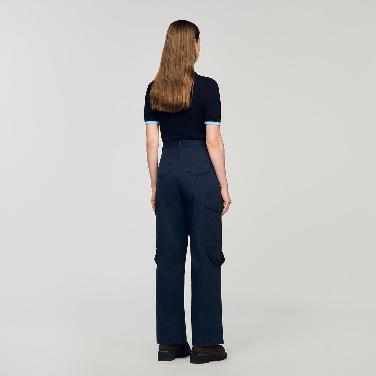 Haytham Cargo Trousers Navy Blue