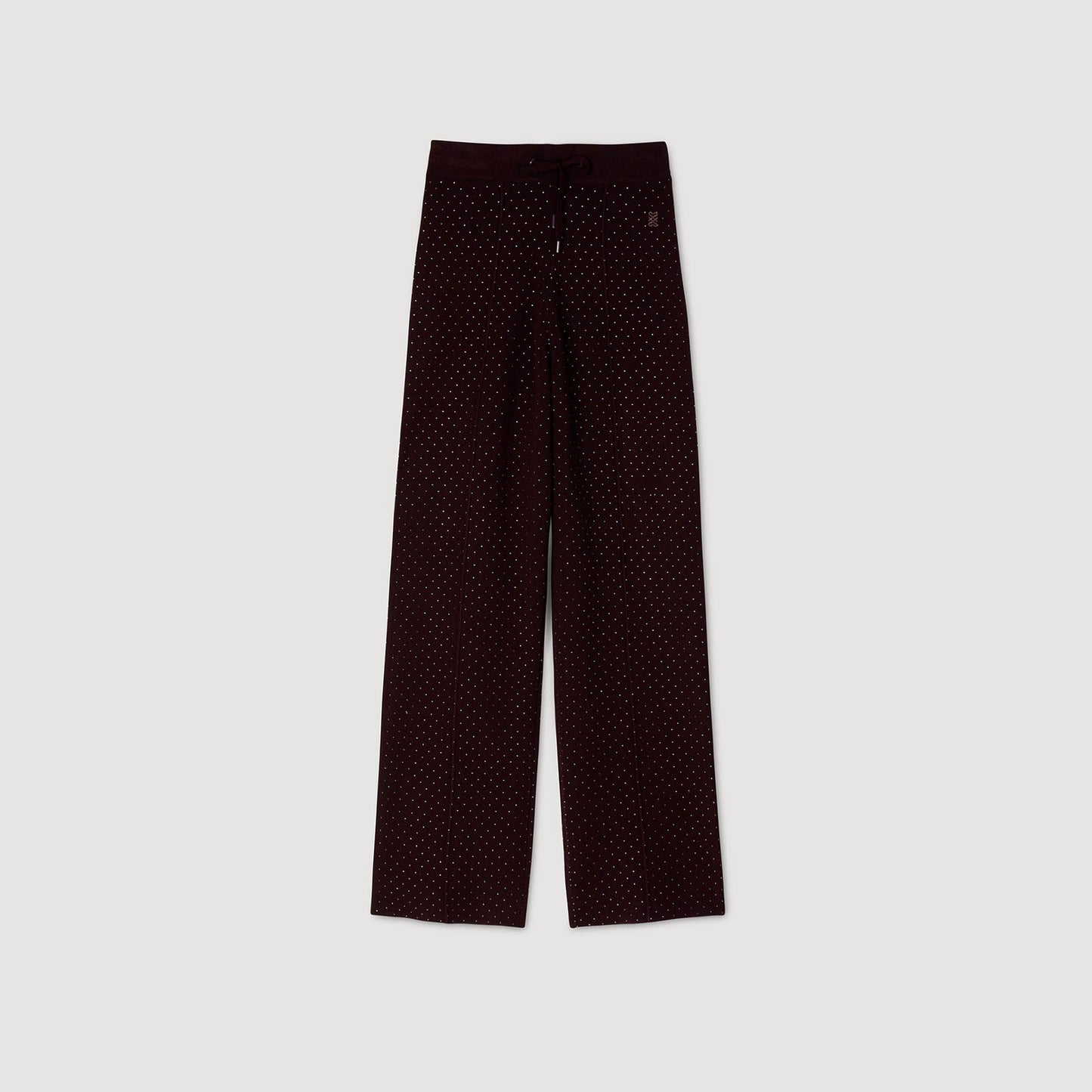 Vadim Knit Rhinestone-Covered Trousers Purple