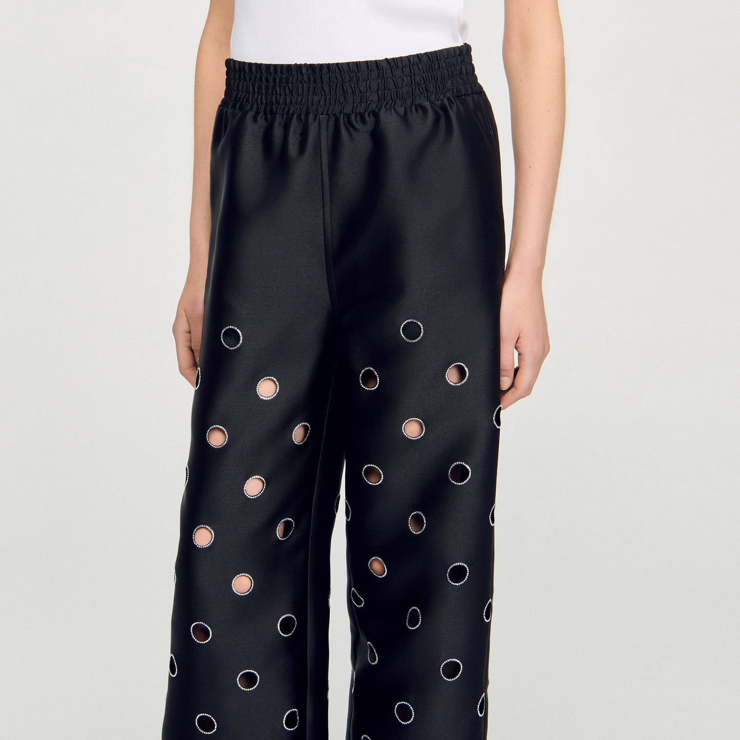 Neptune Rhinestone Trousers Black