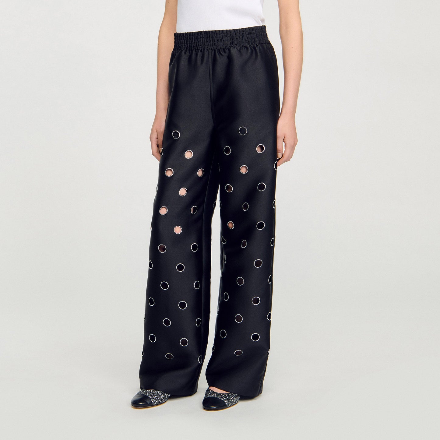 Neptune Rhinestone Trousers Black