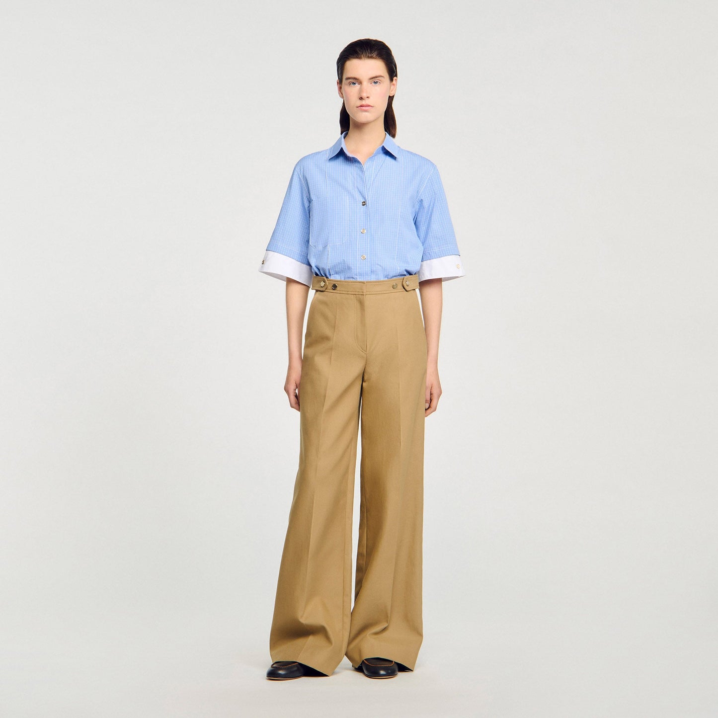 Berny Cotton Suit Trousers Beige