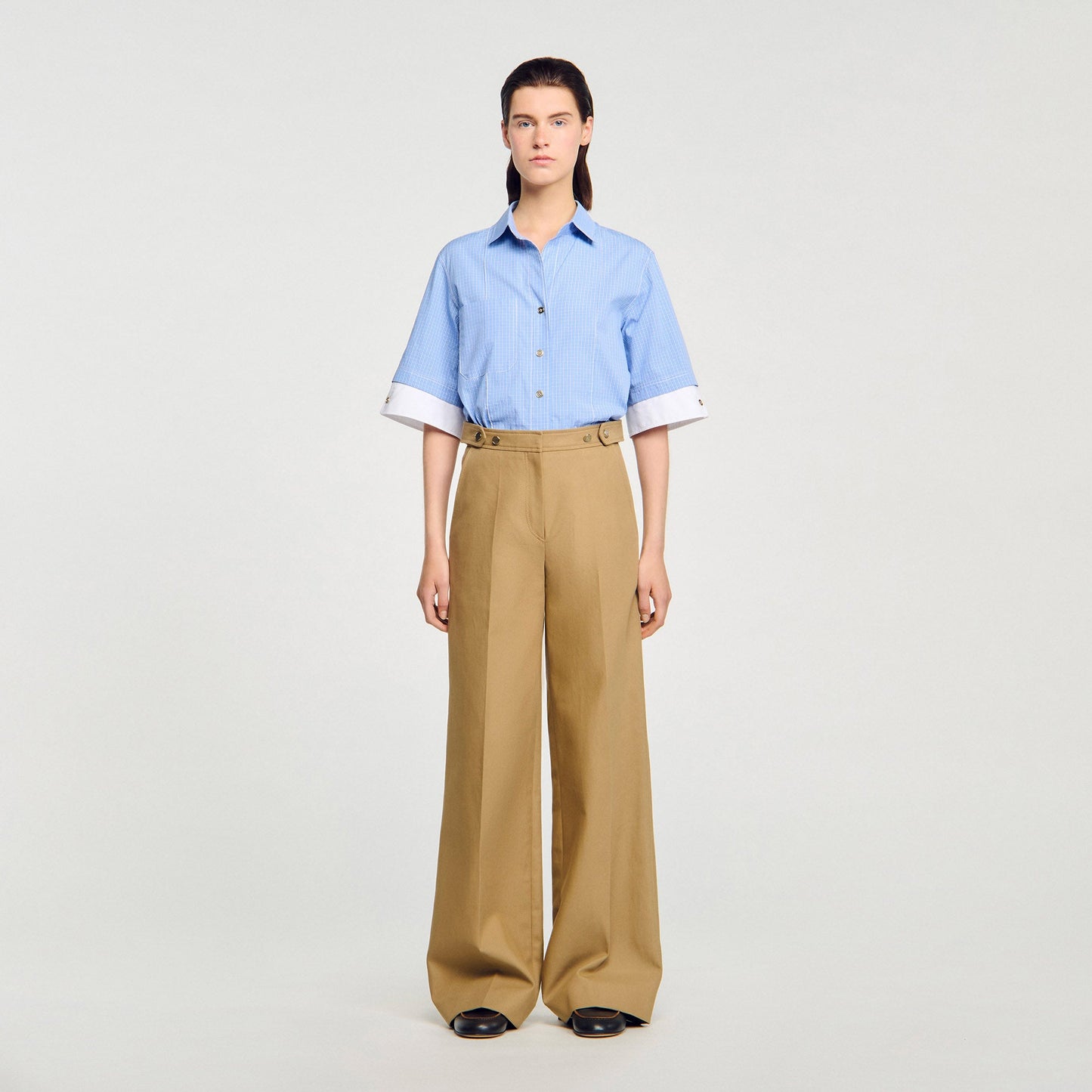 Berny Cotton Suit Trousers Beige