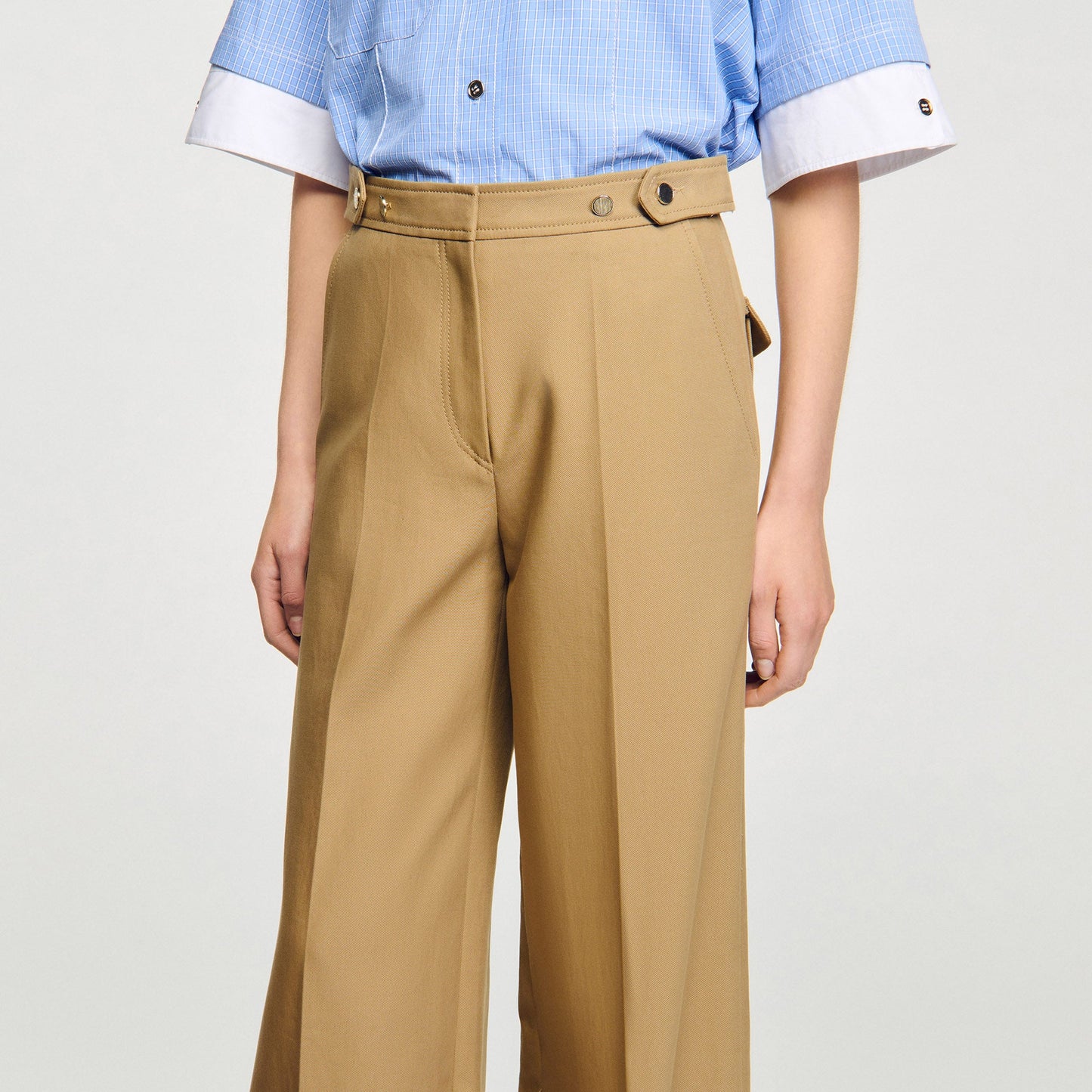 Berny Cotton Suit Trousers Beige