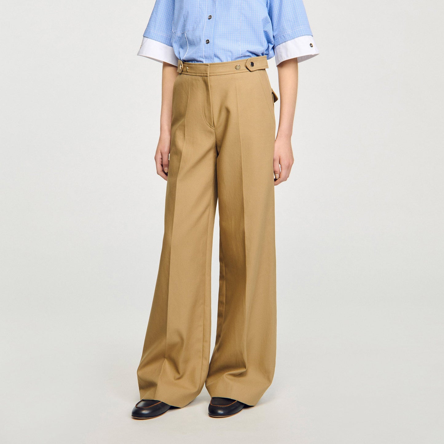 Berny Cotton Suit Trousers Beige