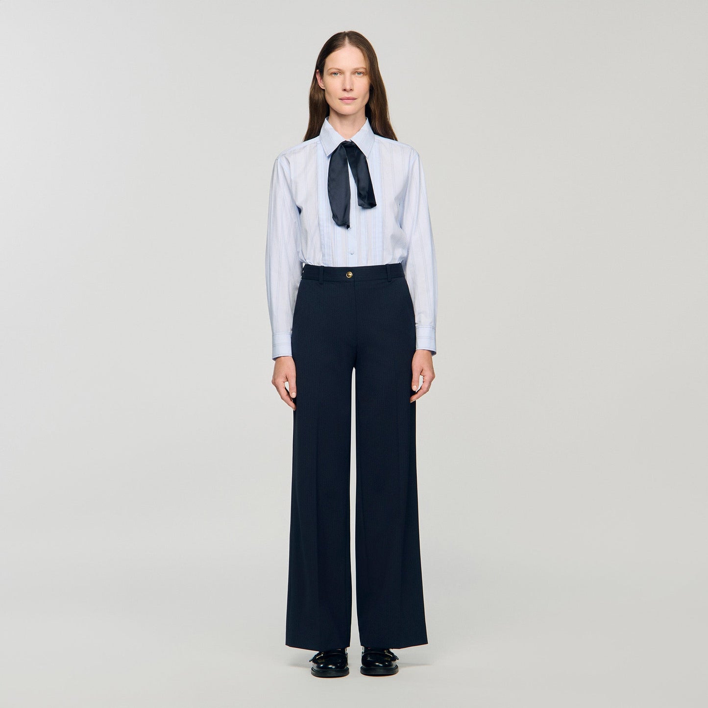 Theaneau Chalk-striped trousers Navy Blue