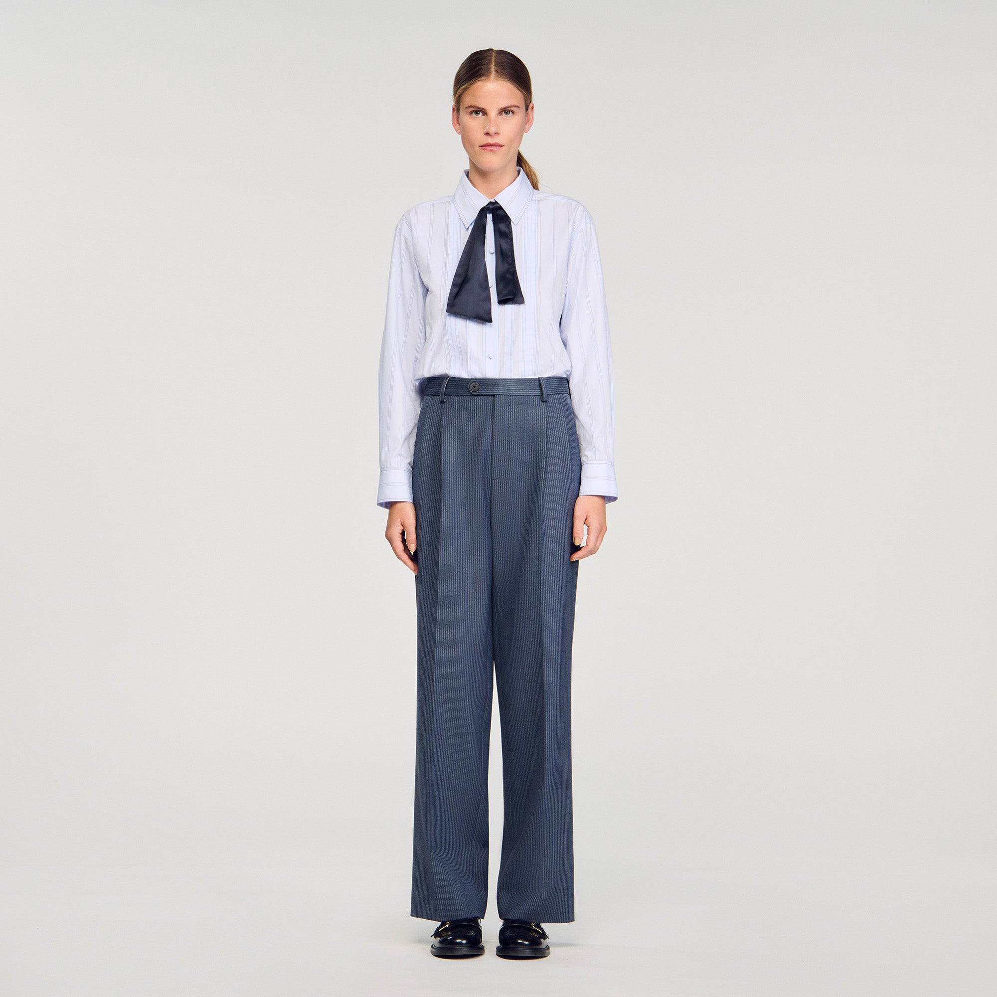 Naelo Striped Trousers Blue