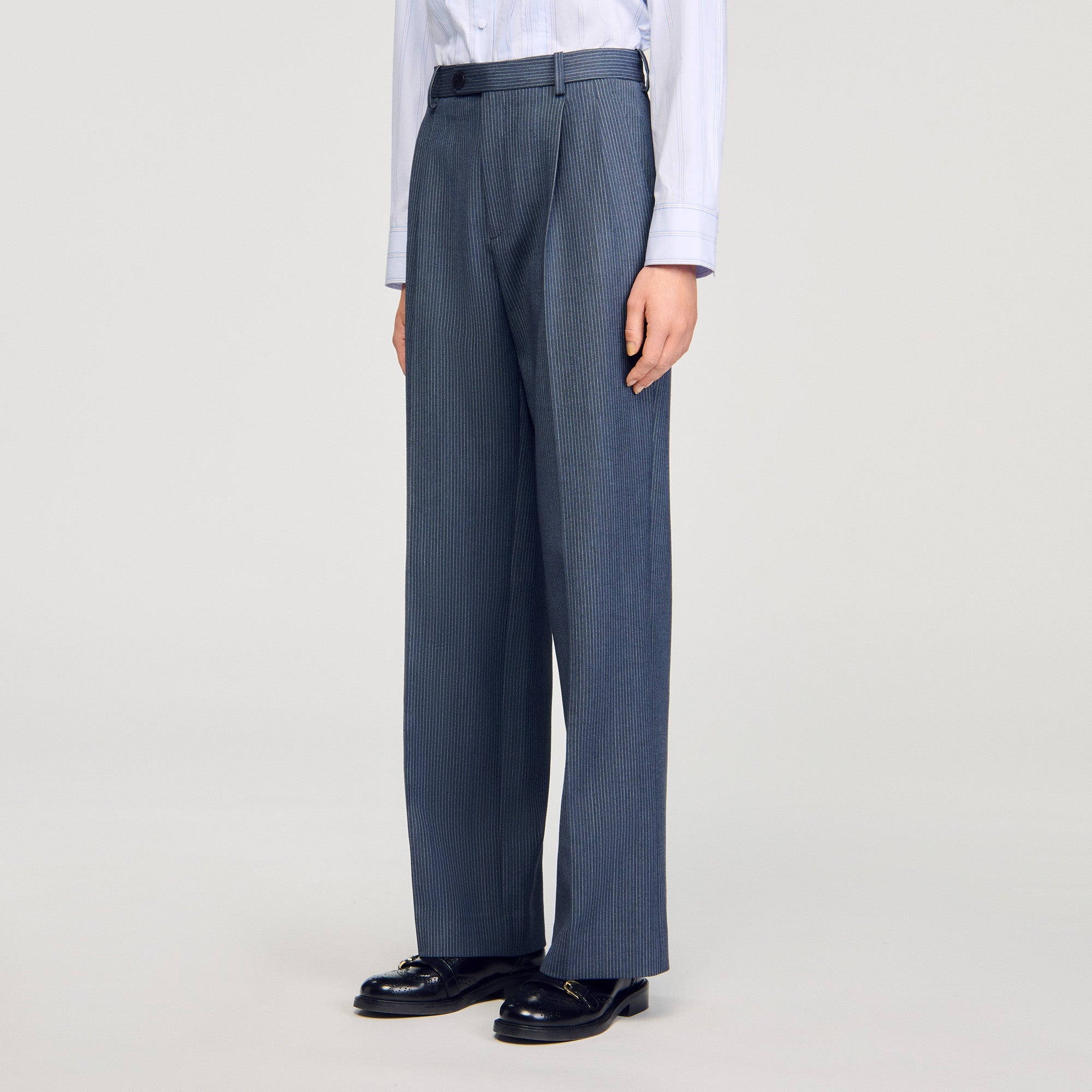 Naelo Striped Trousers Blue