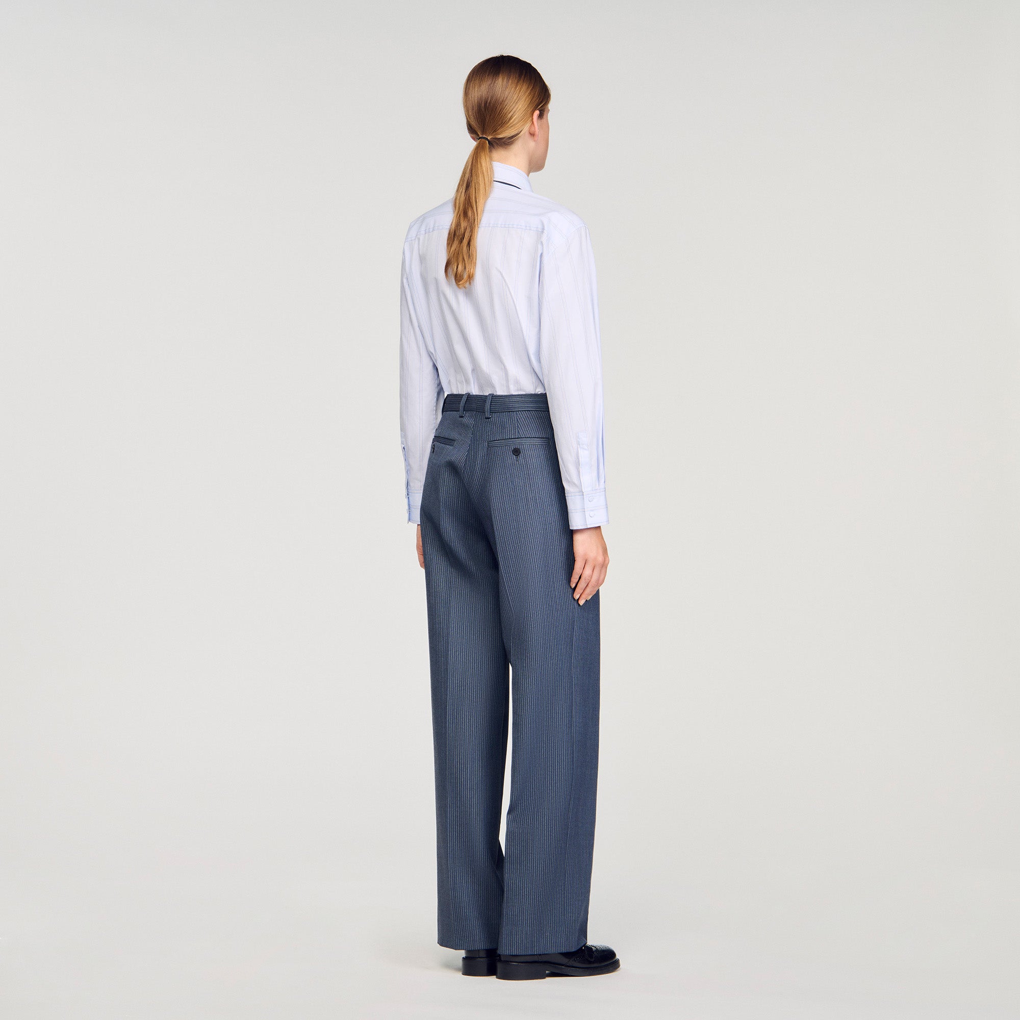 Naelo Striped Trousers Blue