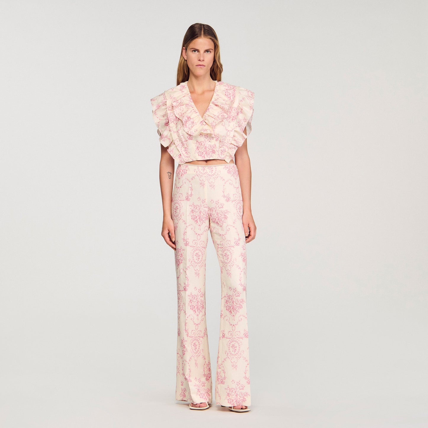 Darwin Floral Trousers Pink / Ecru