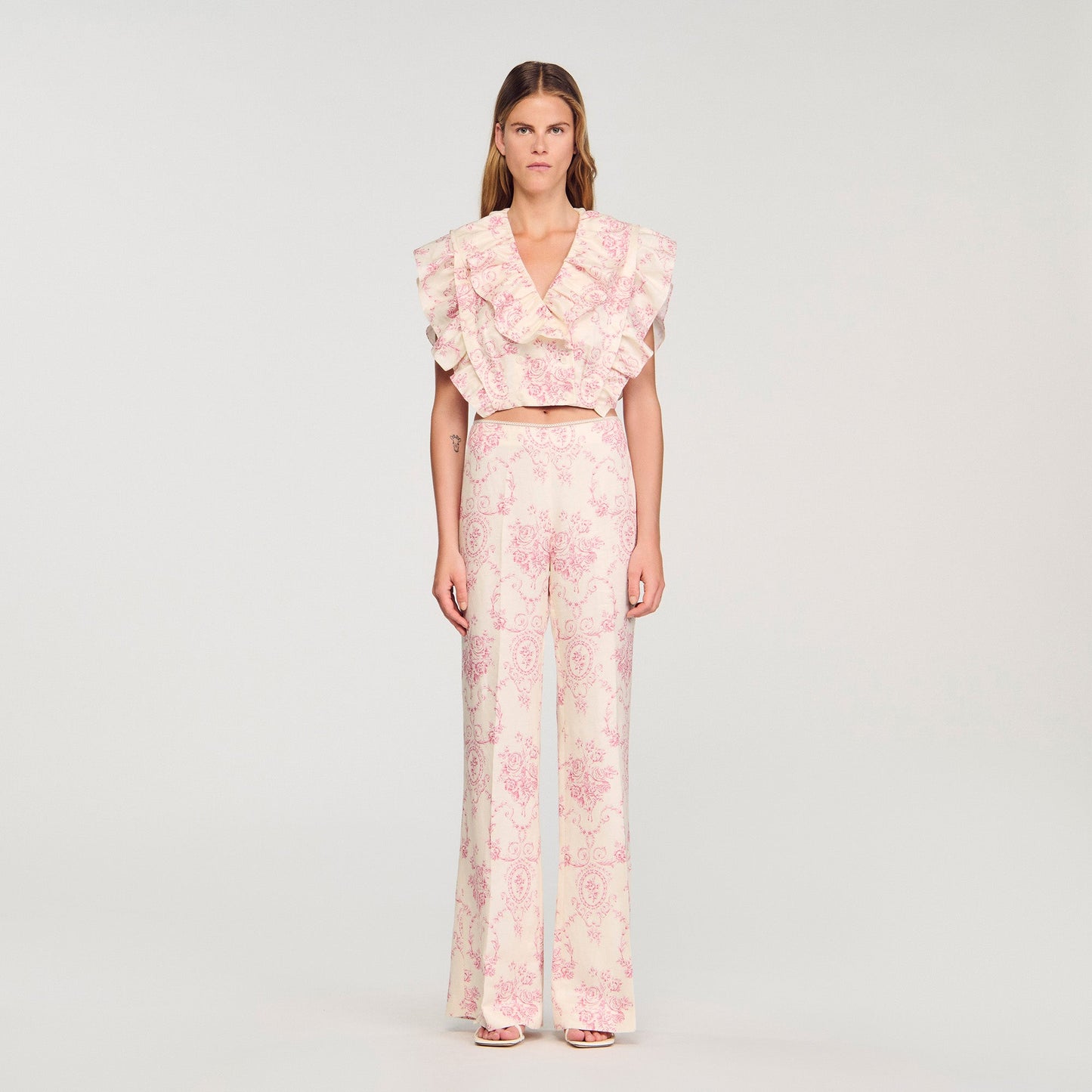 Darwin Floral Trousers Pink / Ecru