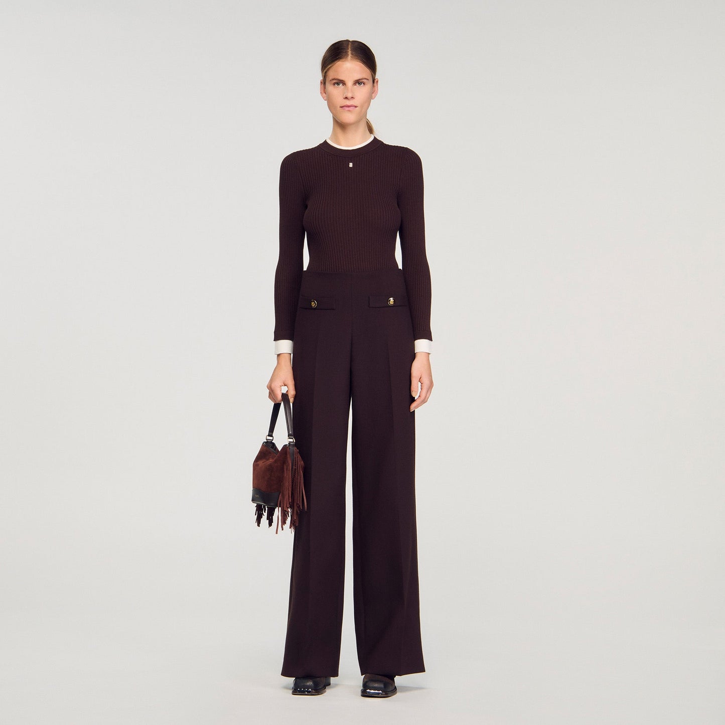 Stephen Flared Trousers Brown
