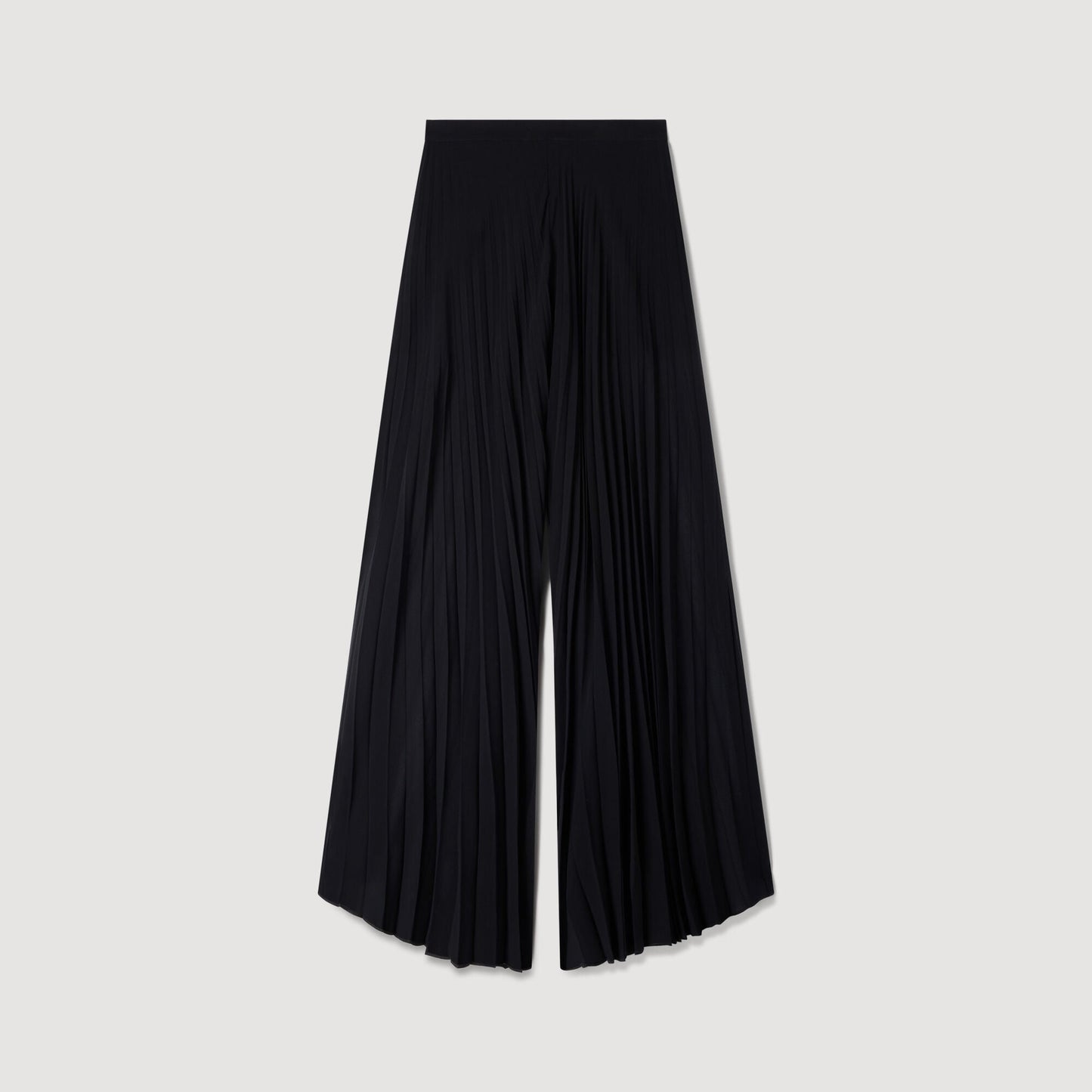 Janis Pleated Wide-Leg Trousers Black