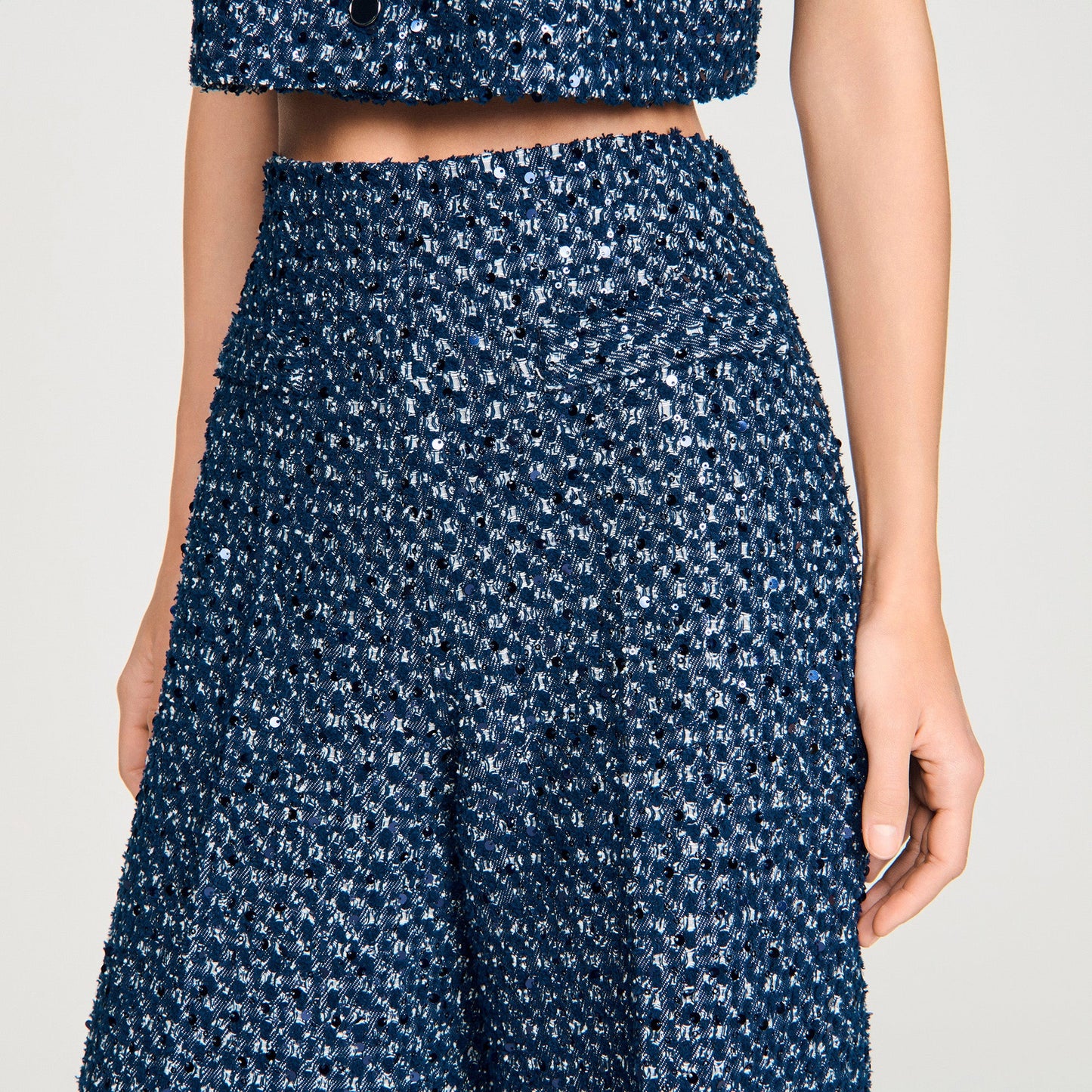 Bill Sequin Trousers NAVY BLUE