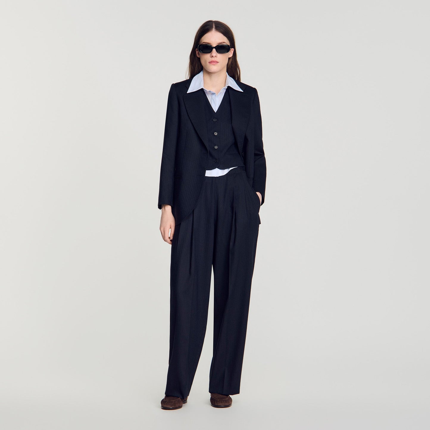 Solmarin Striped wool trousers Navy Blue