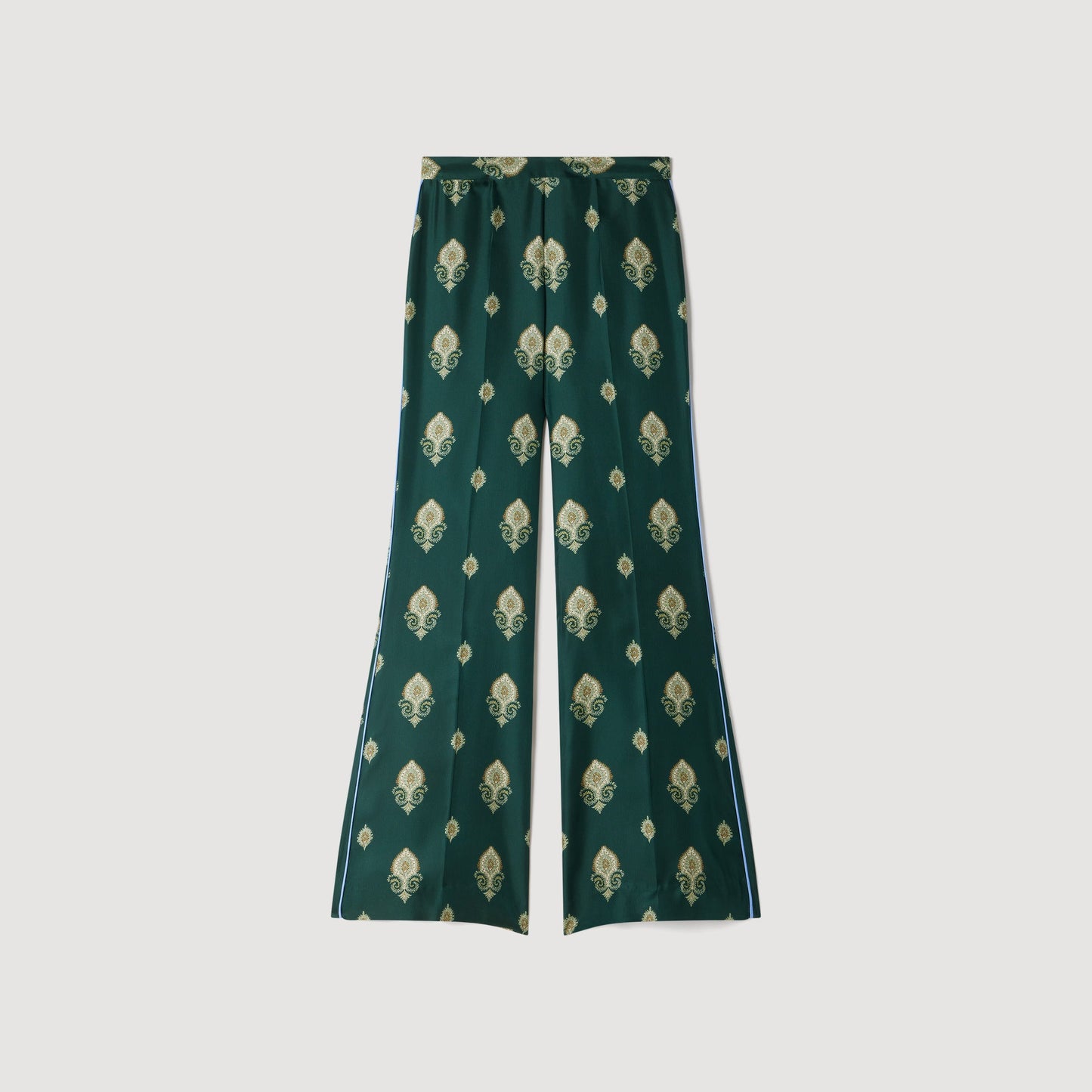 Curcuma Paisley-Print Floaty Trousers Green