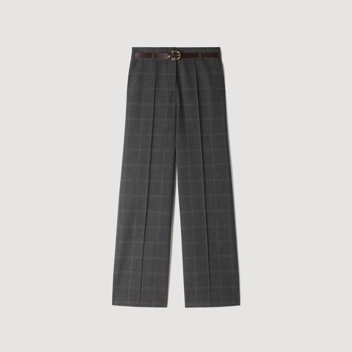 Colton Checked straight-leg trousers Grey