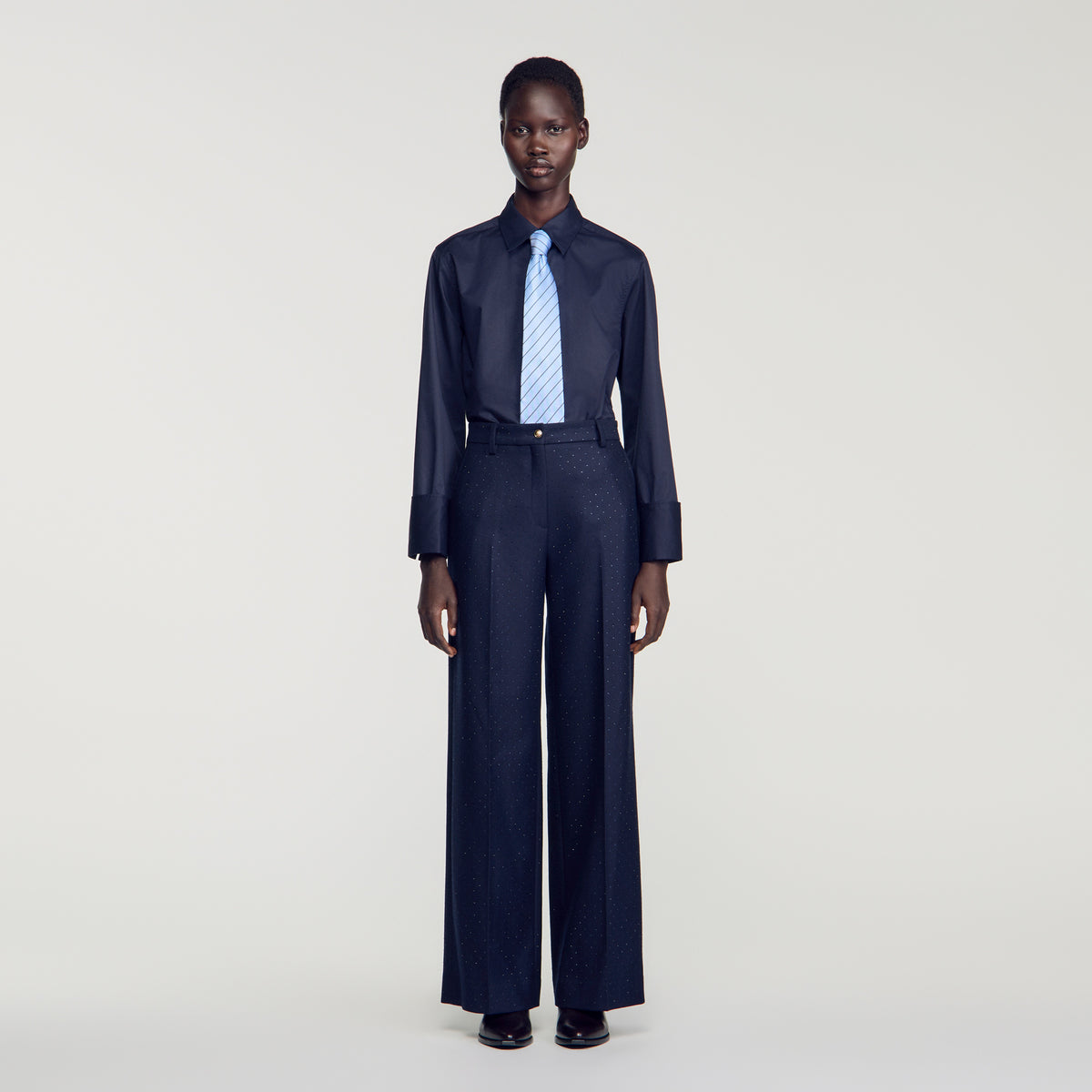 Ellington Rhinestone straight-leg trousers Navy Blue