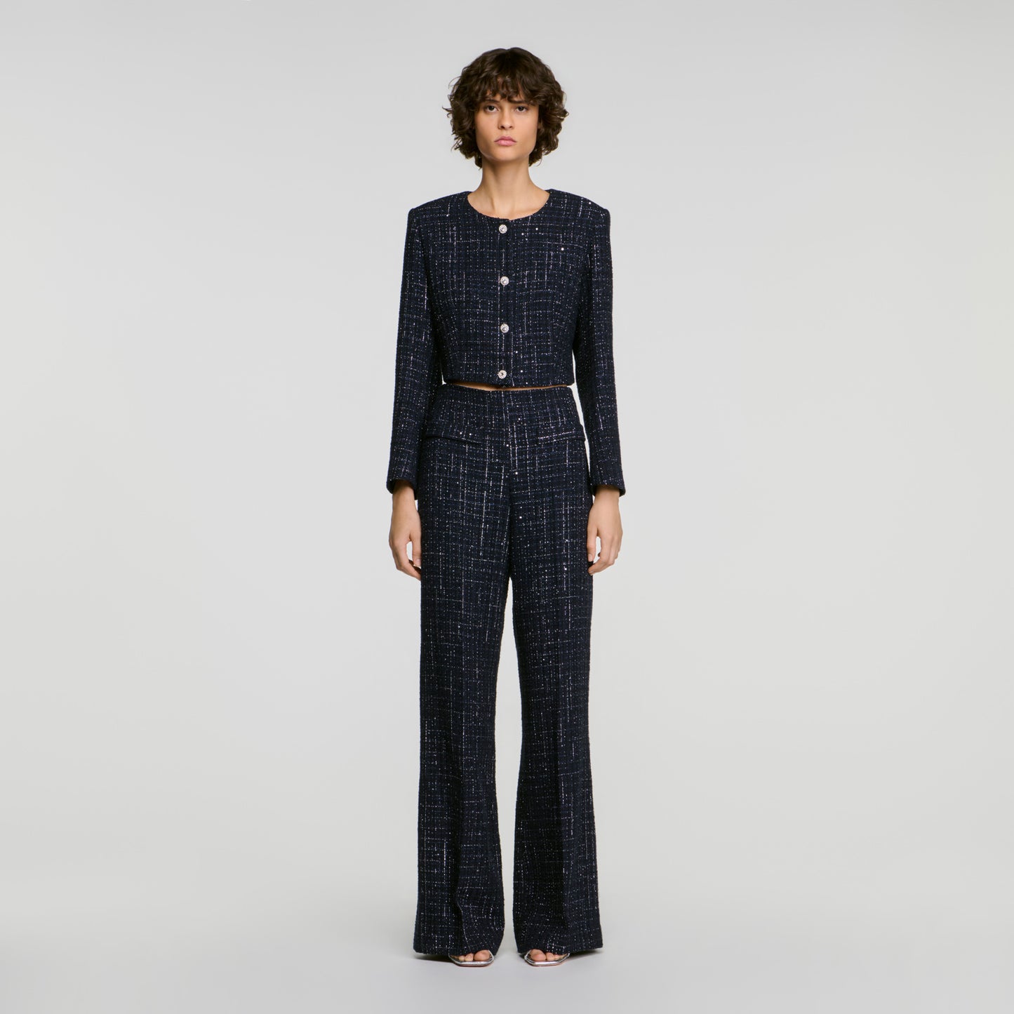 Carlisle Decorative tweed trousers Blue