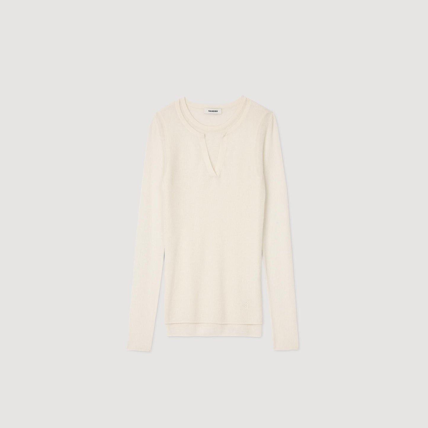Wool Layered Effect Jumper Ecru