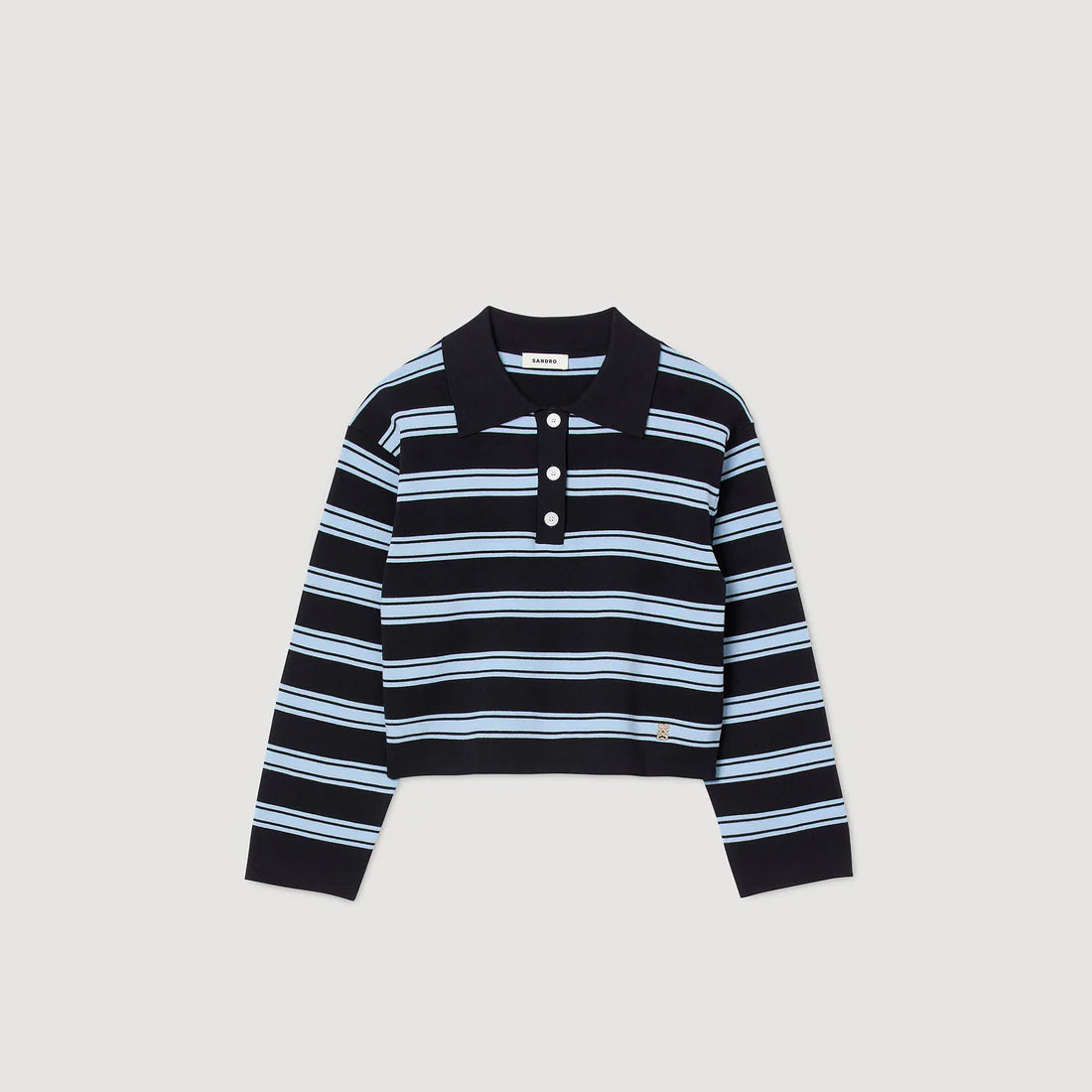 Stanislas Striped Polo Jumper Navy Blue