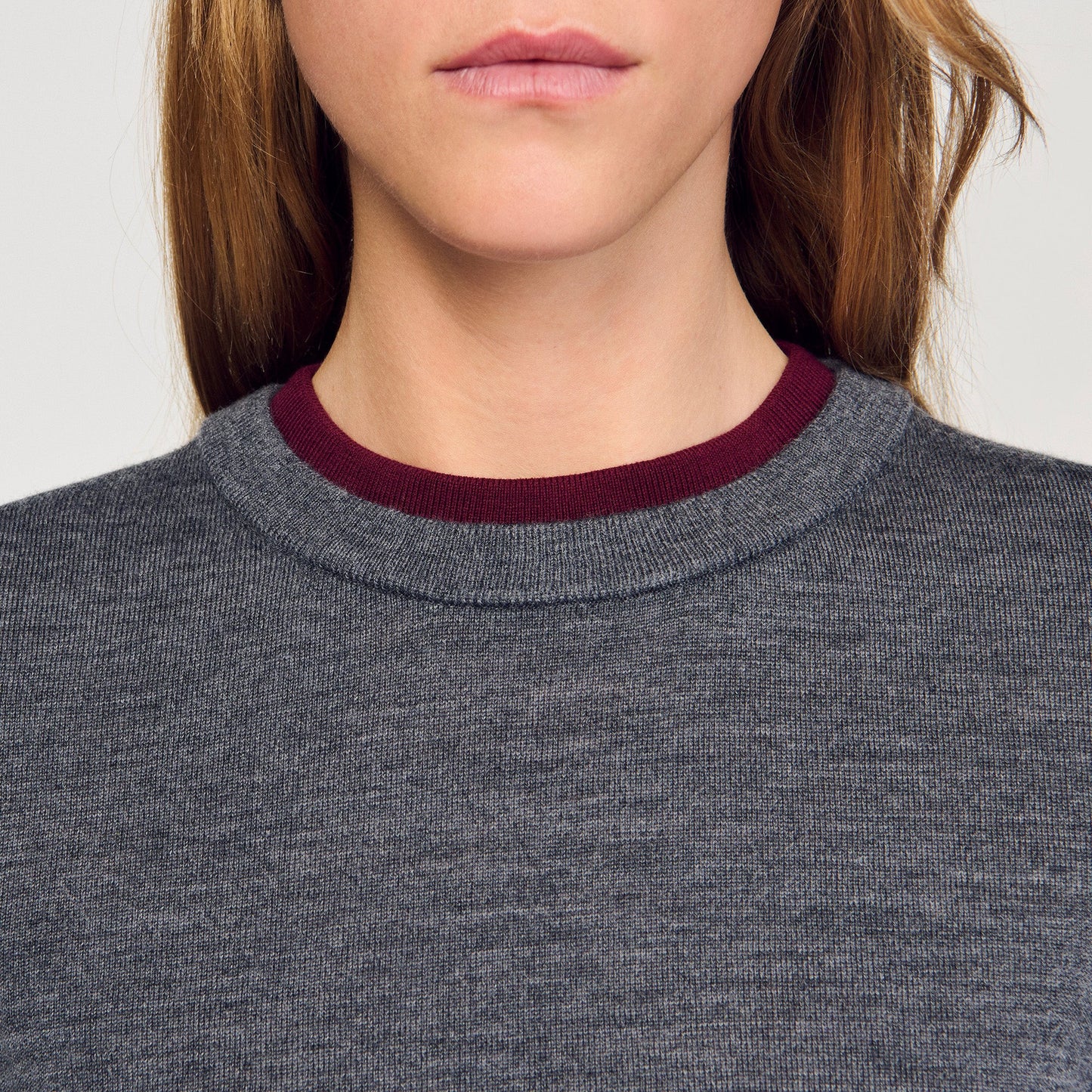 Erel Two-Tone Cropped Jumper Grey