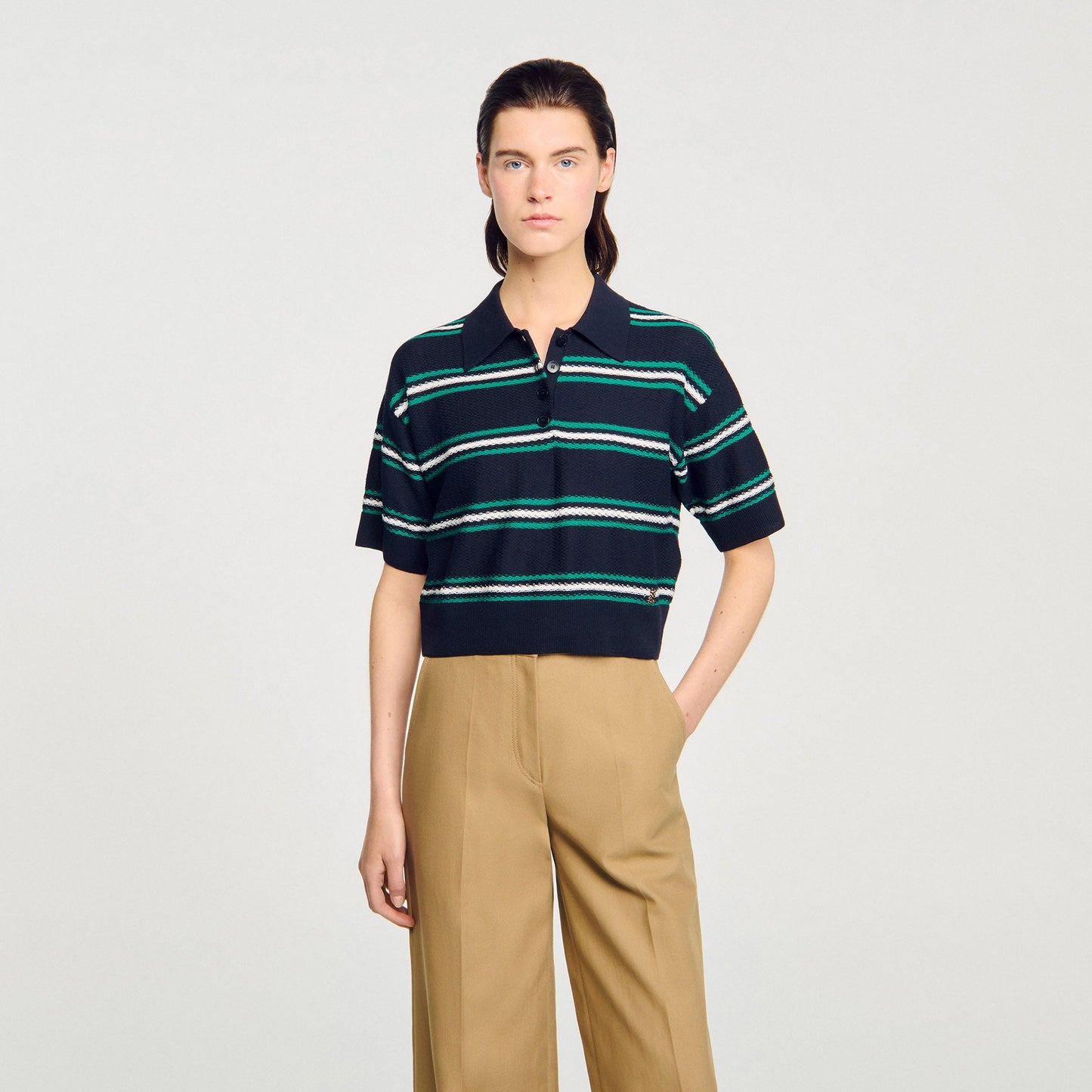 Grimaud Polo-Neck Jumper Navy Blue