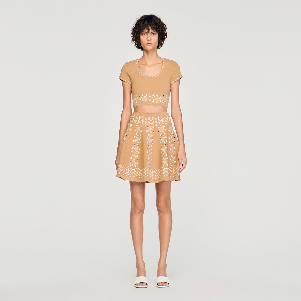Siena Jumper With Contrast Embroidery Beige