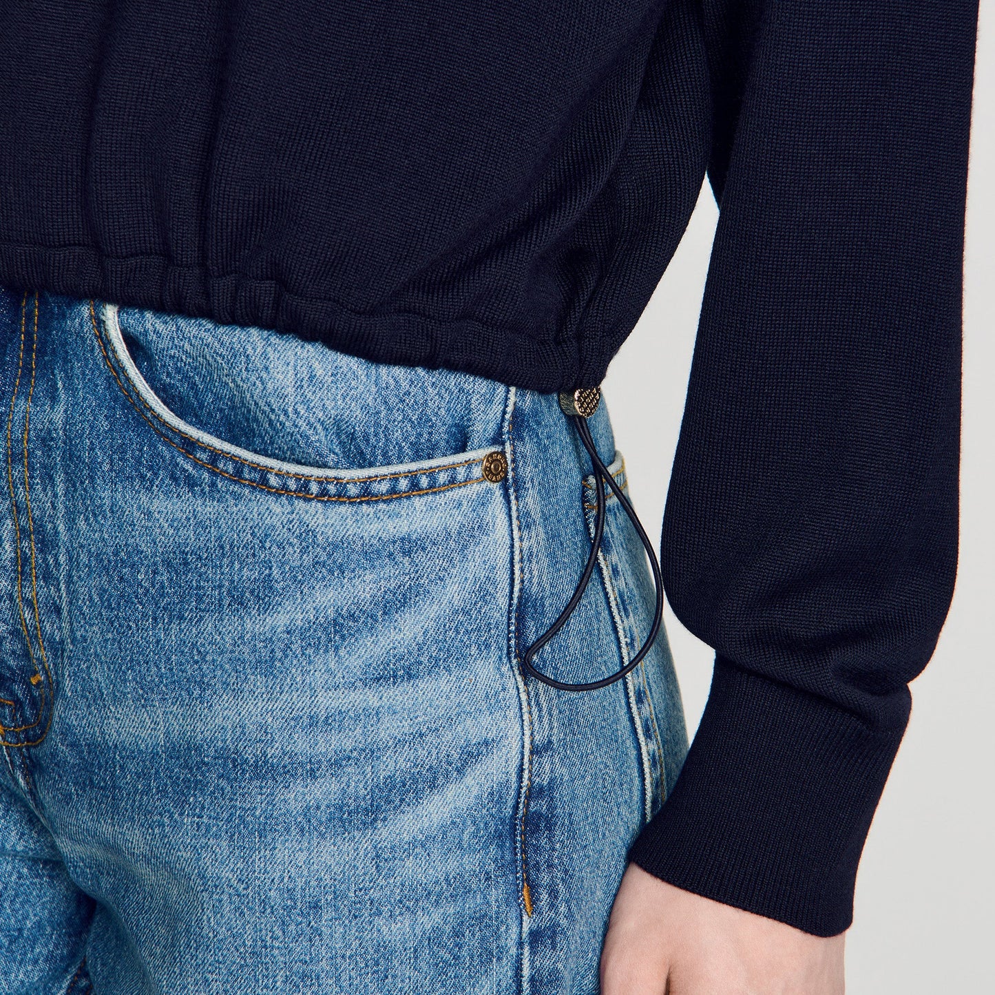 Mika Wool Polo Shirt With Logo Navy Blue