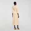 Ramia Pointelle Knit Midi Dress Gold