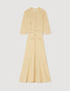 Ramia Pointelle Knit Midi Dress Gold