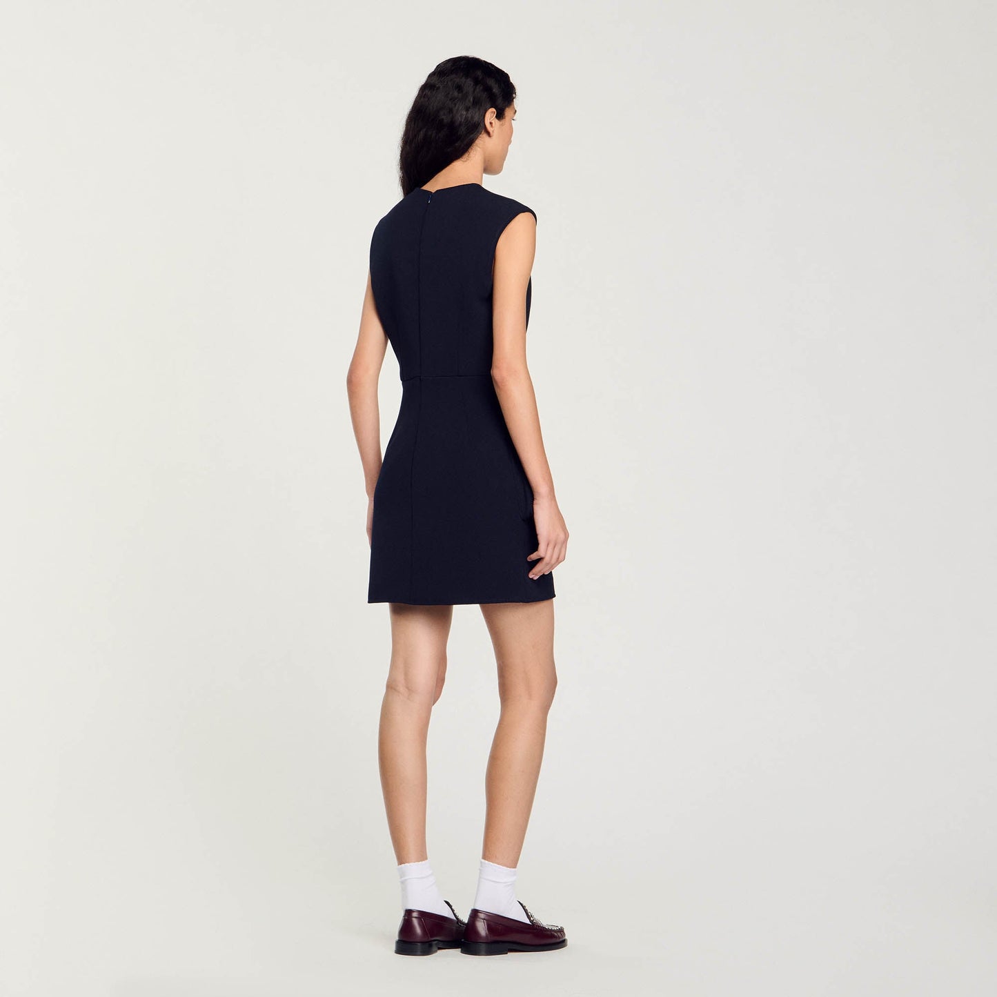 Short Dress With Buttons Navy Blue