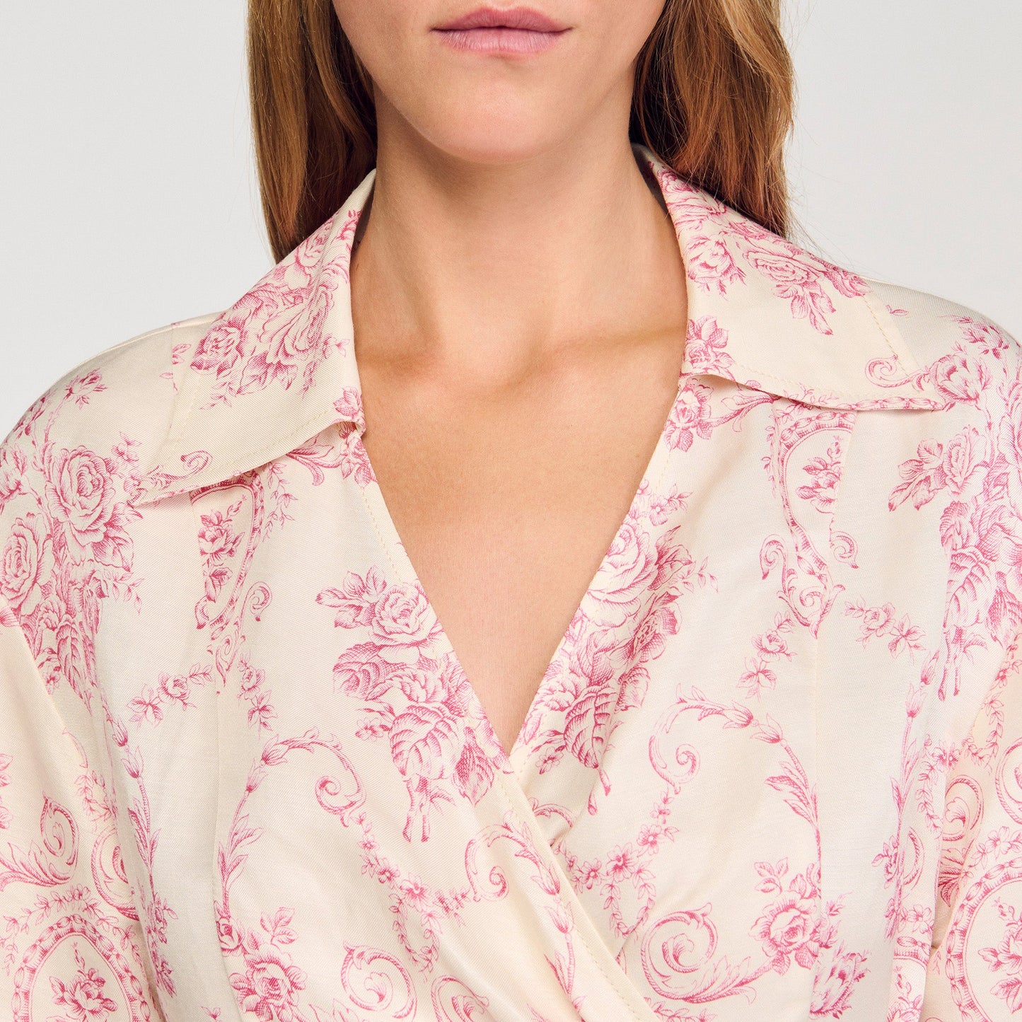 Melbourne Floral Print Short Dress Pink / Ecru