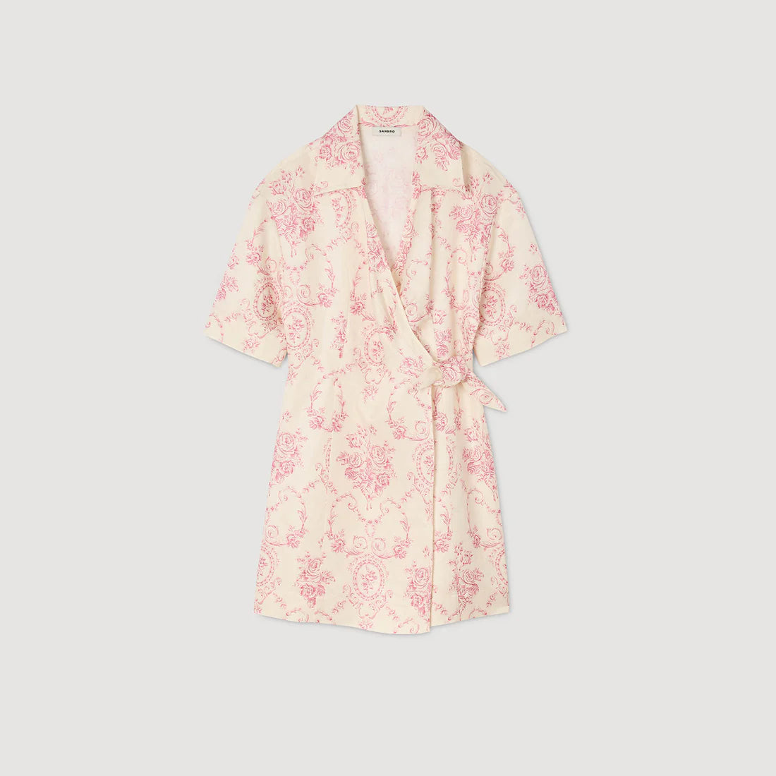 Melbourne Floral Print Short Dress Pink / Ecru