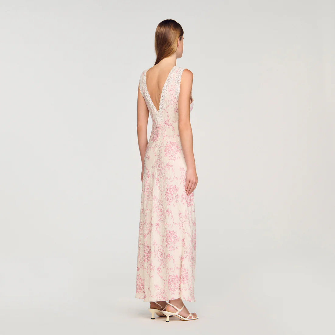 Brisbane Lace-Trimmed Maxi Dress Pink / Ecru
