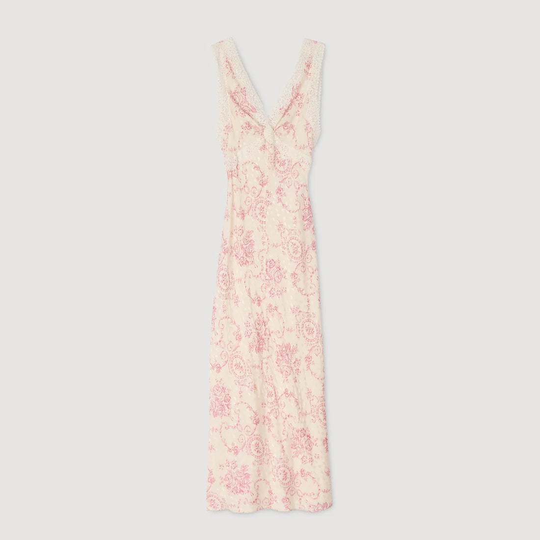Brisbane Lace-Trimmed Maxi Dress Pink / Ecru