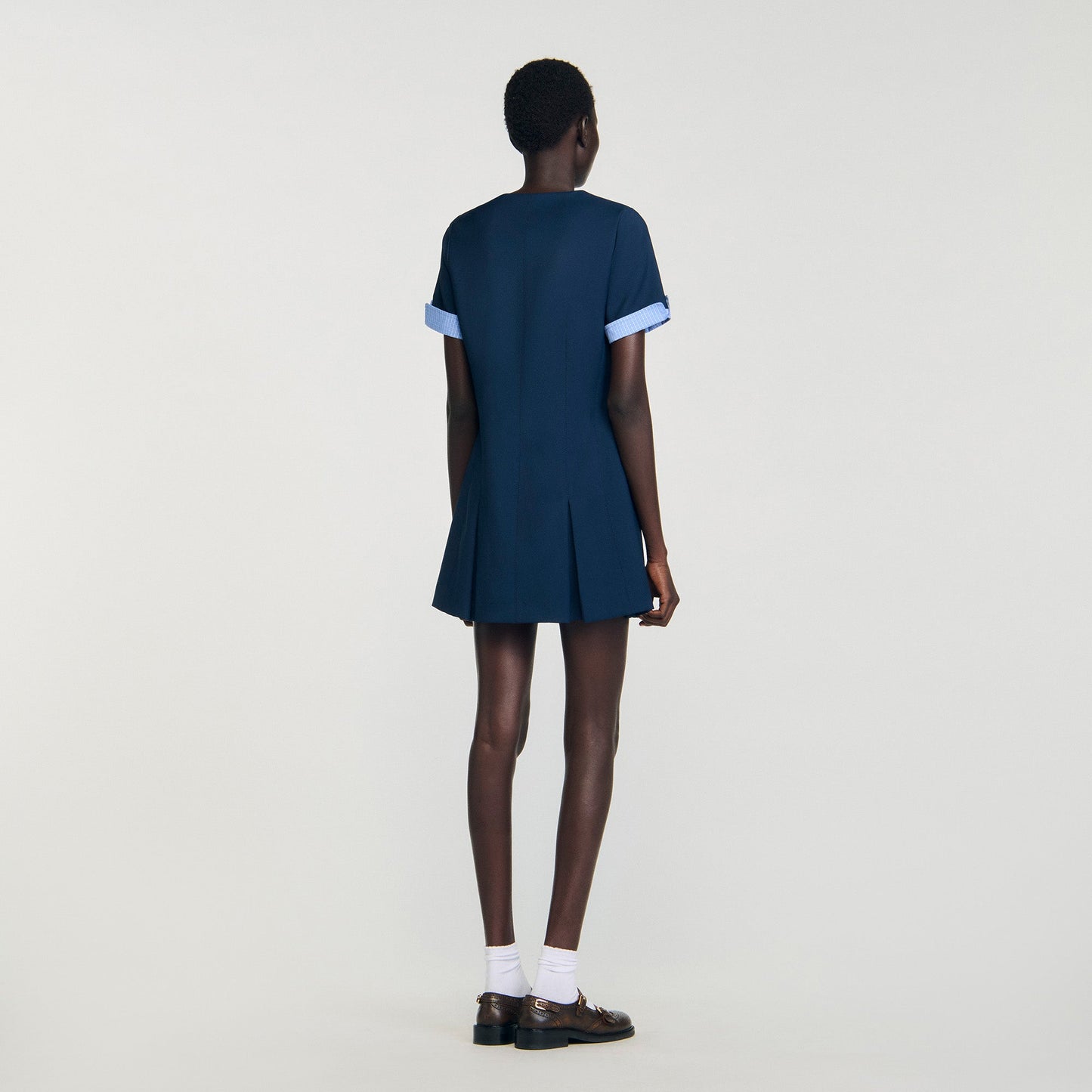 Suzie Short Pleated Dress Navy Blue