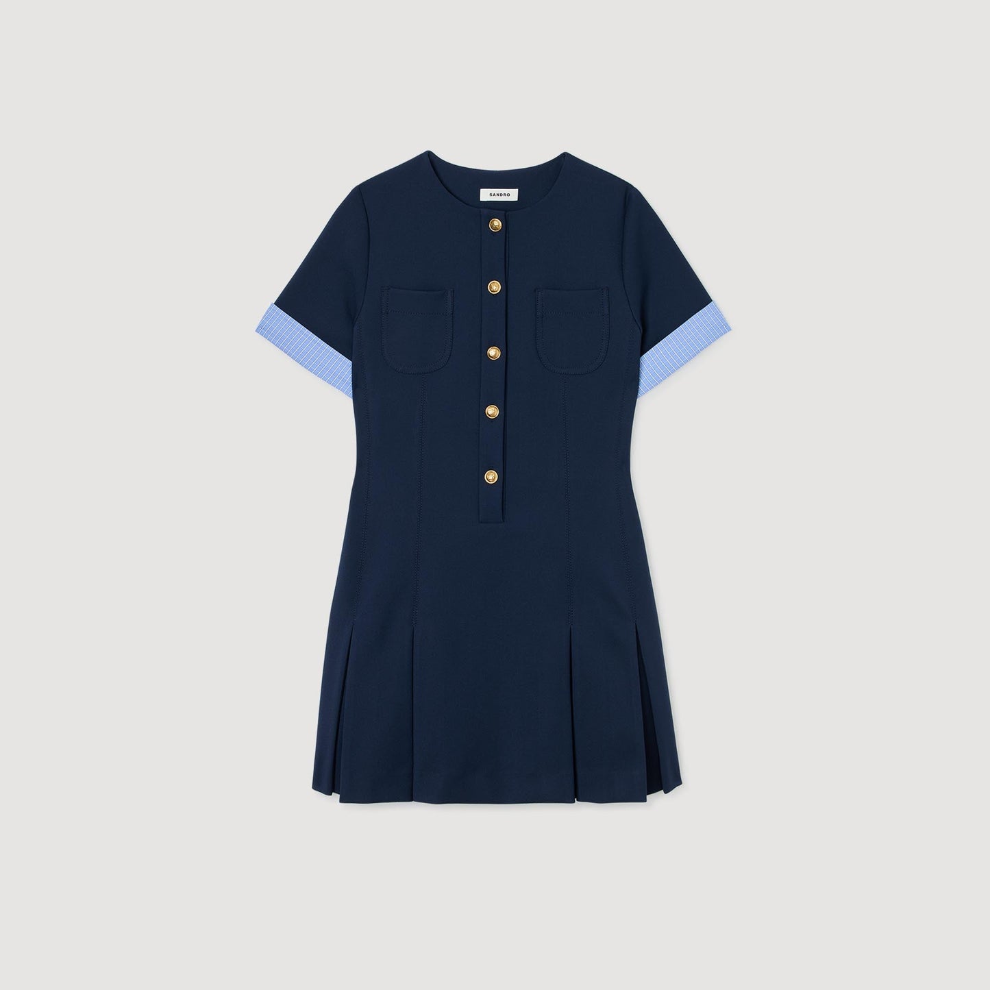 Suzie Short Pleated Dress Navy Blue