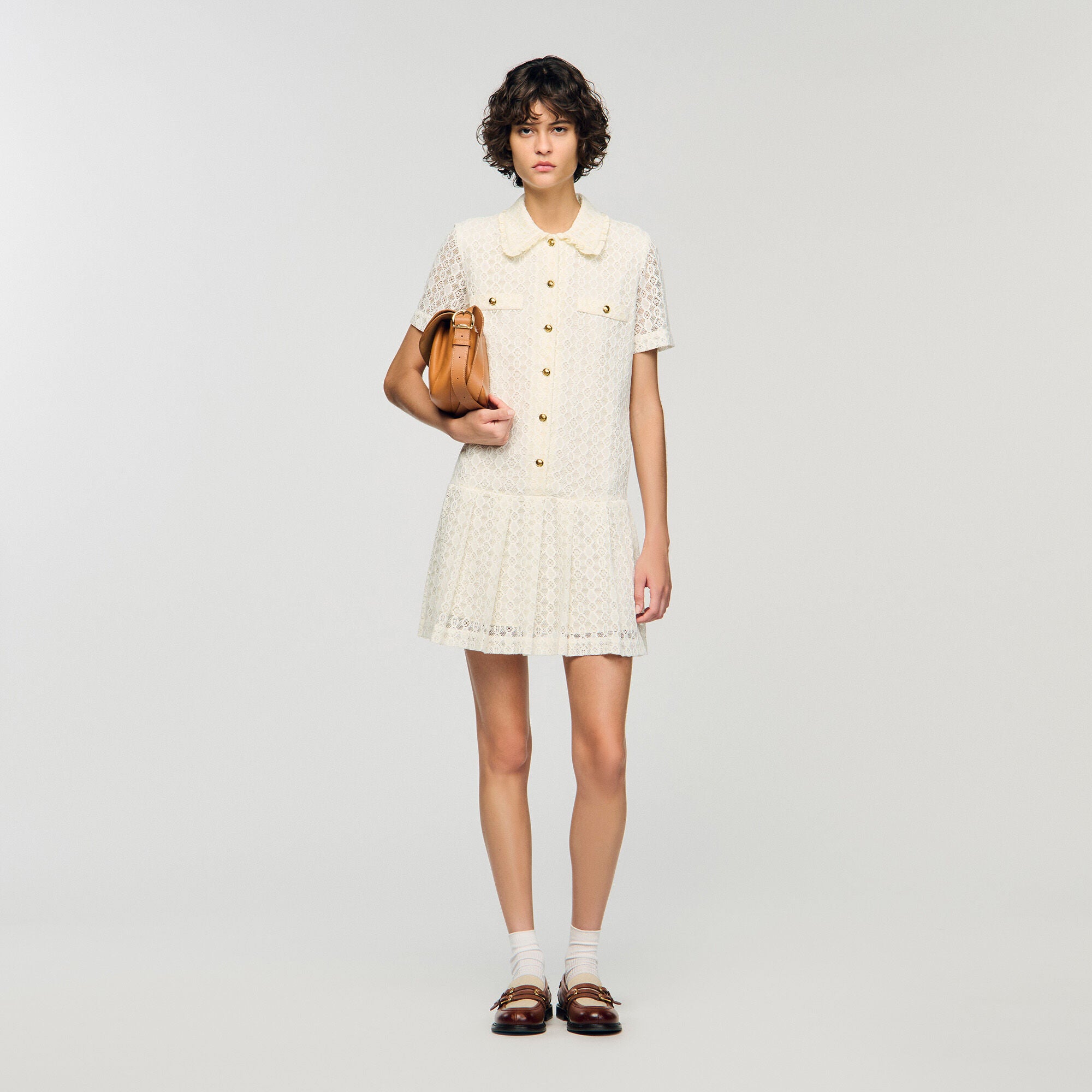 Constantine Short Lace Dress Ecru - Main Image