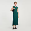 Gwenn Knit Dress With Polo Neck Dark Green