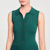 Gwenn Knit Dress With Polo Neck Dark Green