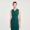 Gwenn Knit Dress With Polo Neck Dark Green