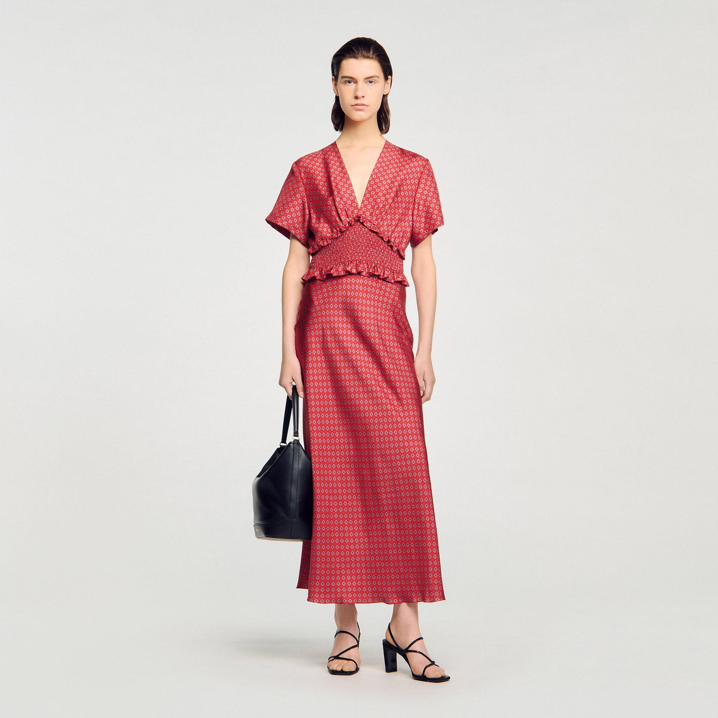 Laurana Scarf Print Maxi Dress Red / Pink
