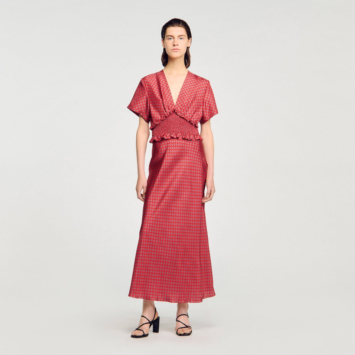 Laurana Scarf Print Maxi Dress Red / Pink