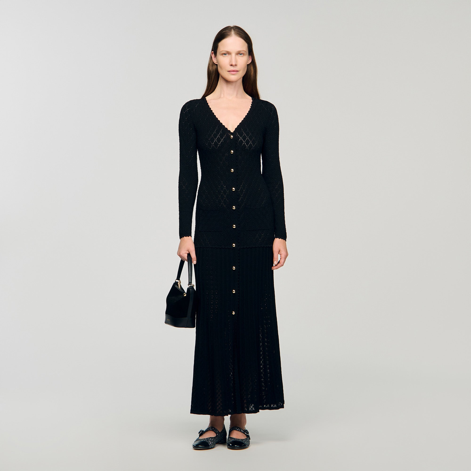 Sabah Fancy Knit Maxi Dress Black Sabah Fancy Knit Maxi Dress Black