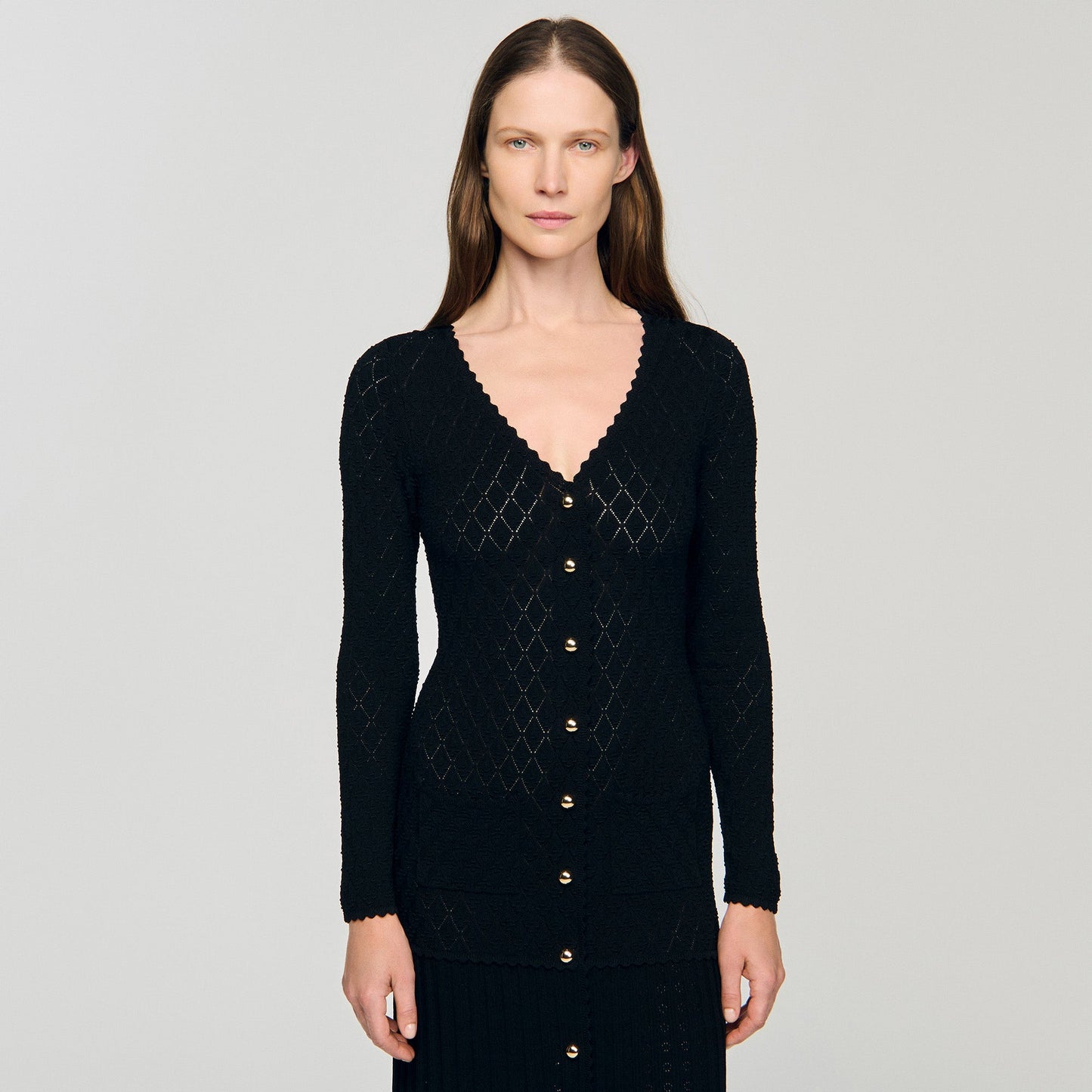 Sabah Fancy Knit Maxi Dress Black