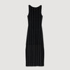 Aphrodite Fringed Knit Maxi Dress Black