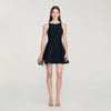 Darcy Short Dress With Pearl Collar Black